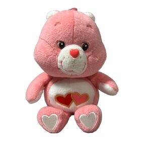 Care Bears‎ Love-a-Lot Pink Plush 2002 Play Along Interlocking Hearts 8 inch